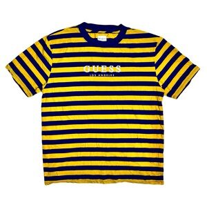 Guess Los Angeles Yellow and Blue Stripped Shirt
